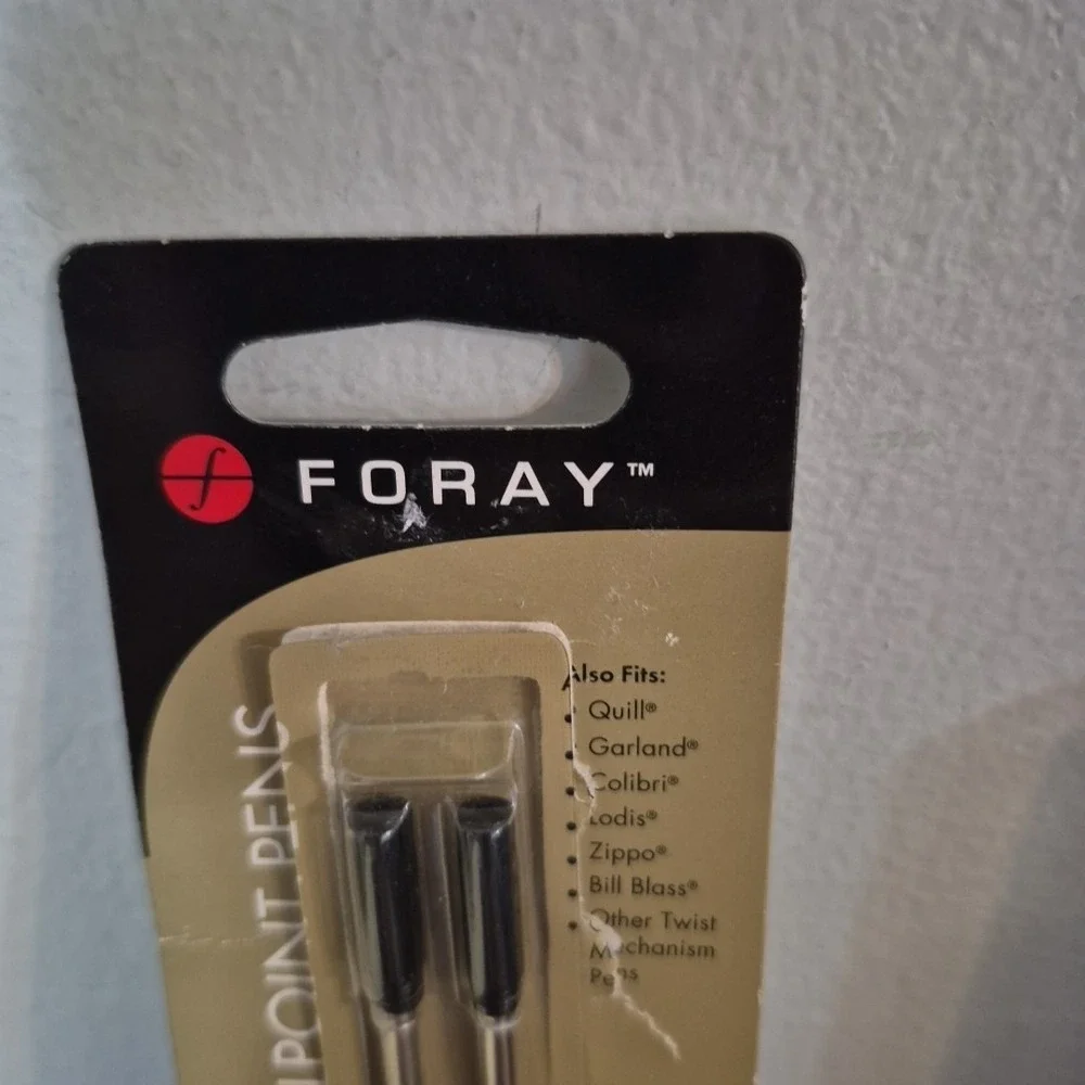 Foray Refill fits Cross Ballpoint Pens 2 pack Black Ink Fine Point #875-935 Read